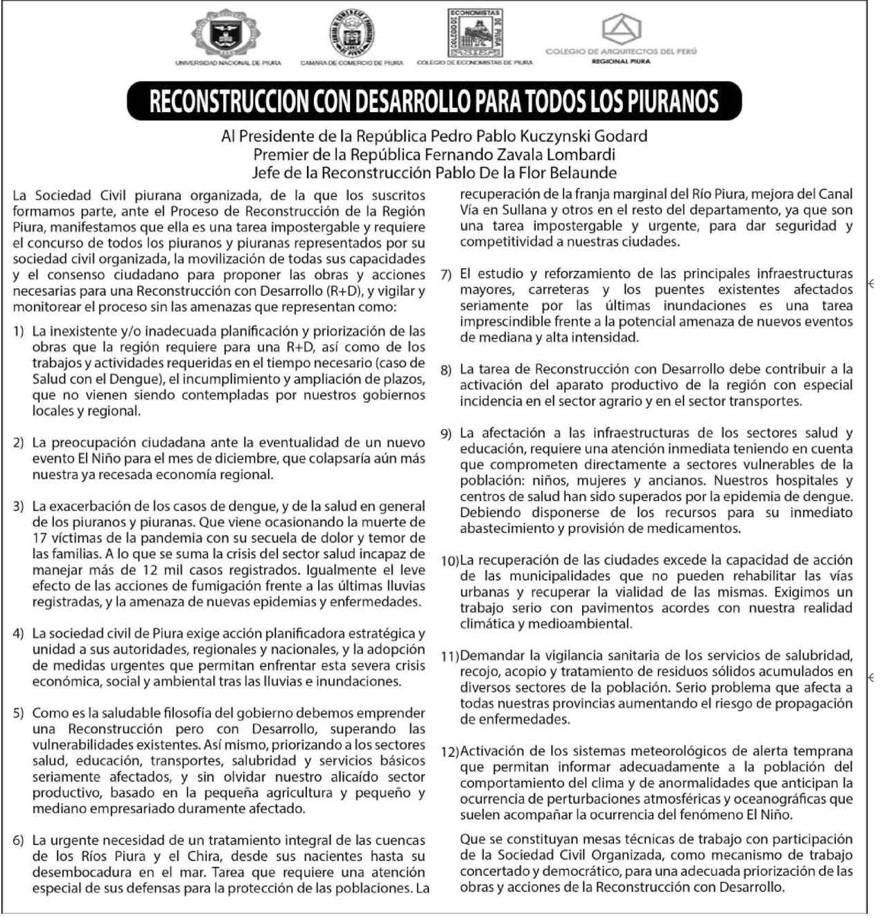 Pronunciamiento Piura