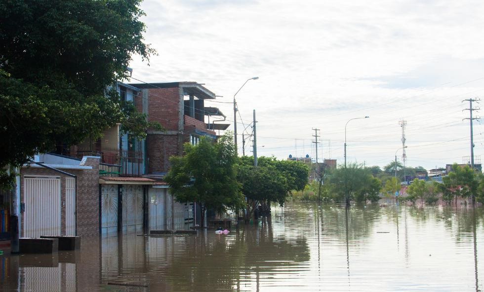 Inundacion urbanización Ignacio Merino en ciudad de Piura