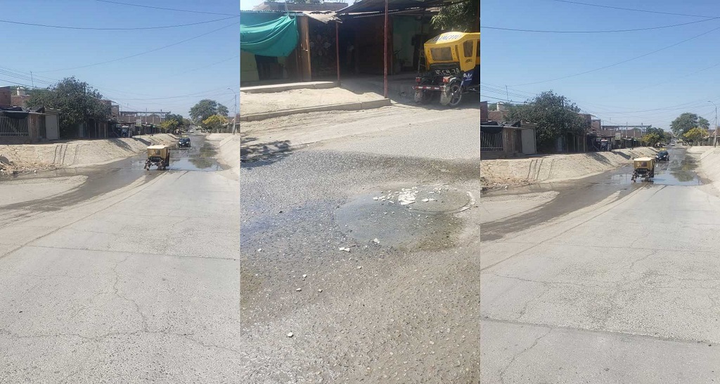 Sullana: denuncian afloramiento de aguas de desagüe en calle El Carmen cuadra 8