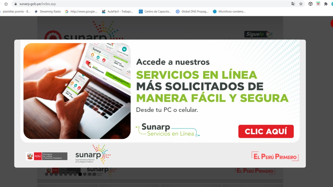 Servicios Linea Sunarp