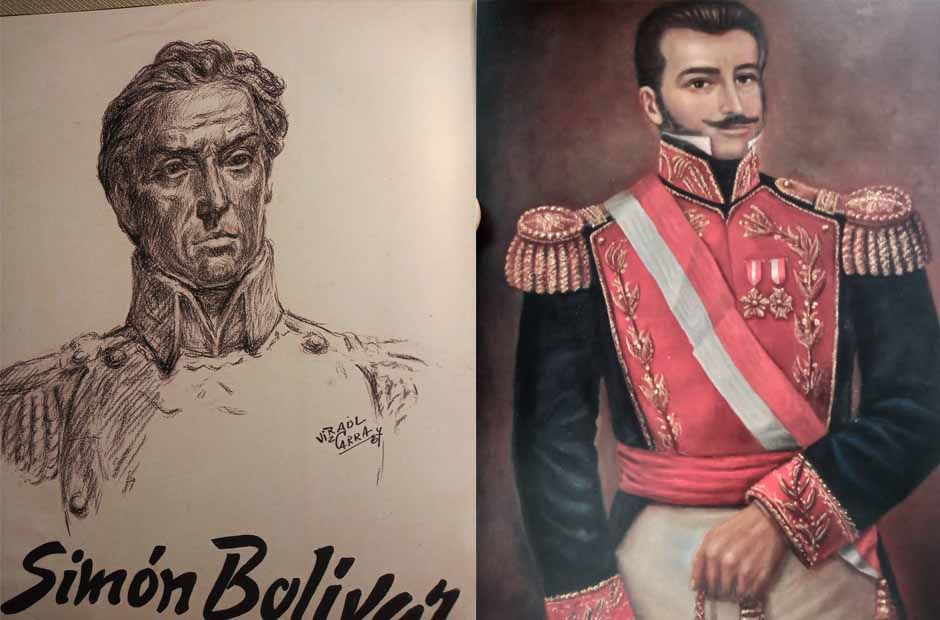 Simon Bolivar y Felipe Santiago Salaverry