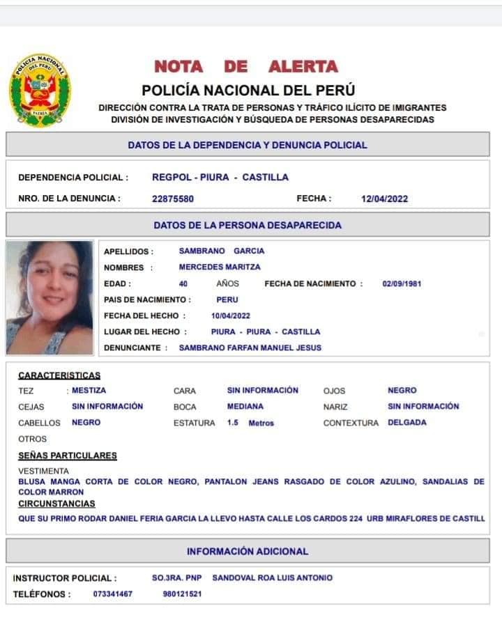 Desaparicion de Mercedes