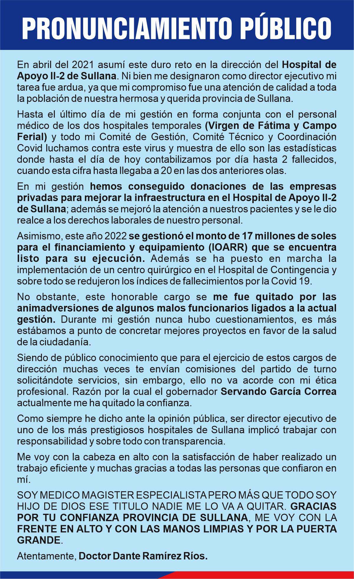 pronunciamiento