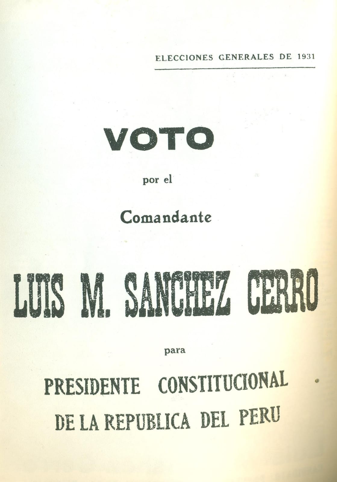 Voto de las primeras elecciones lideradas por el JNE en 1931