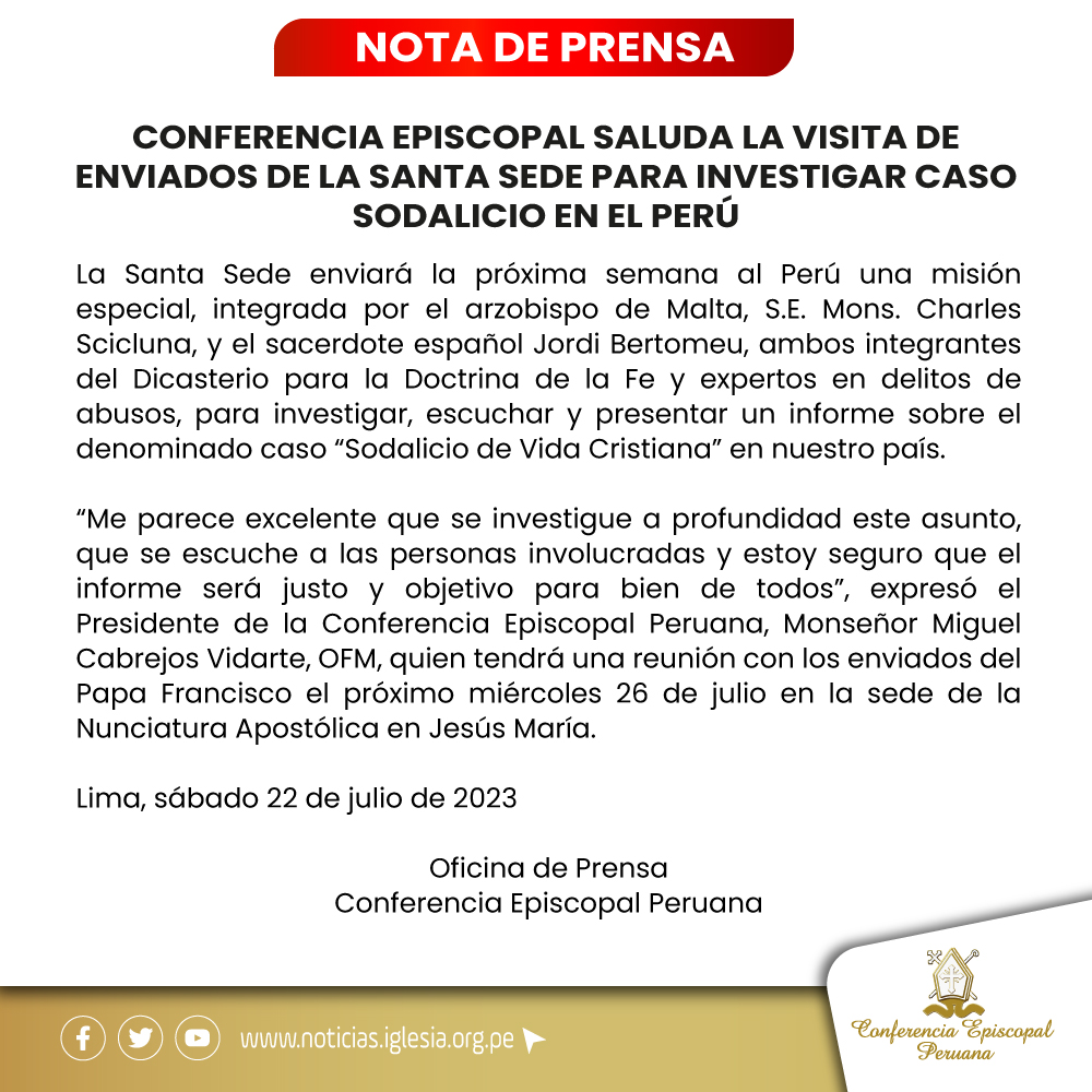Conferencia Episcopal Peruana caso sodalicio
