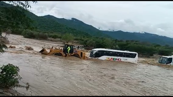 Quebrada Serrán, badén destruido tras lluvias en este 2023