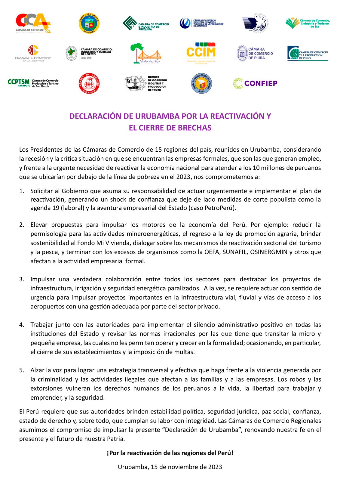 Plan reactivacion
